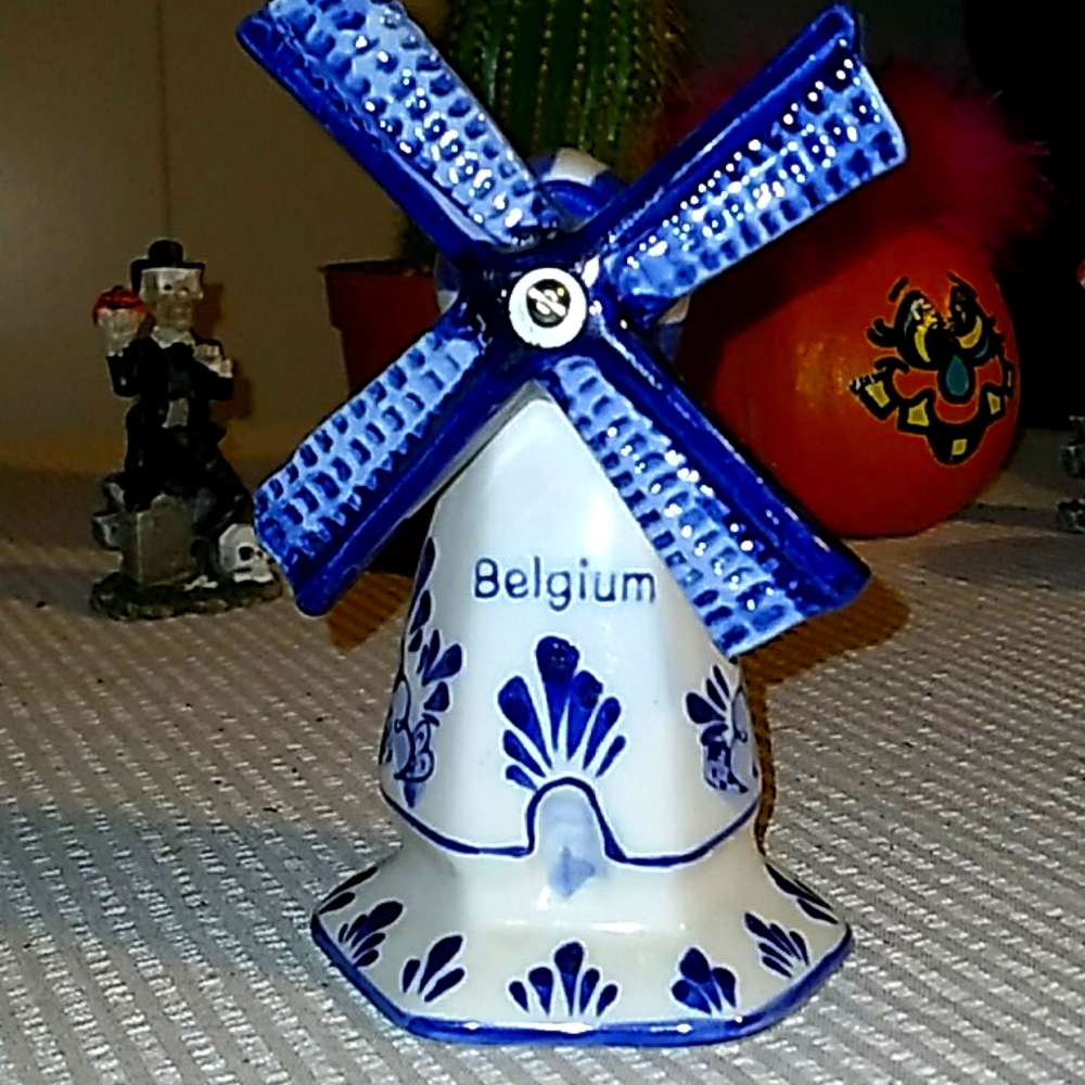 Antique handpainted in Dupont Belgium windmill